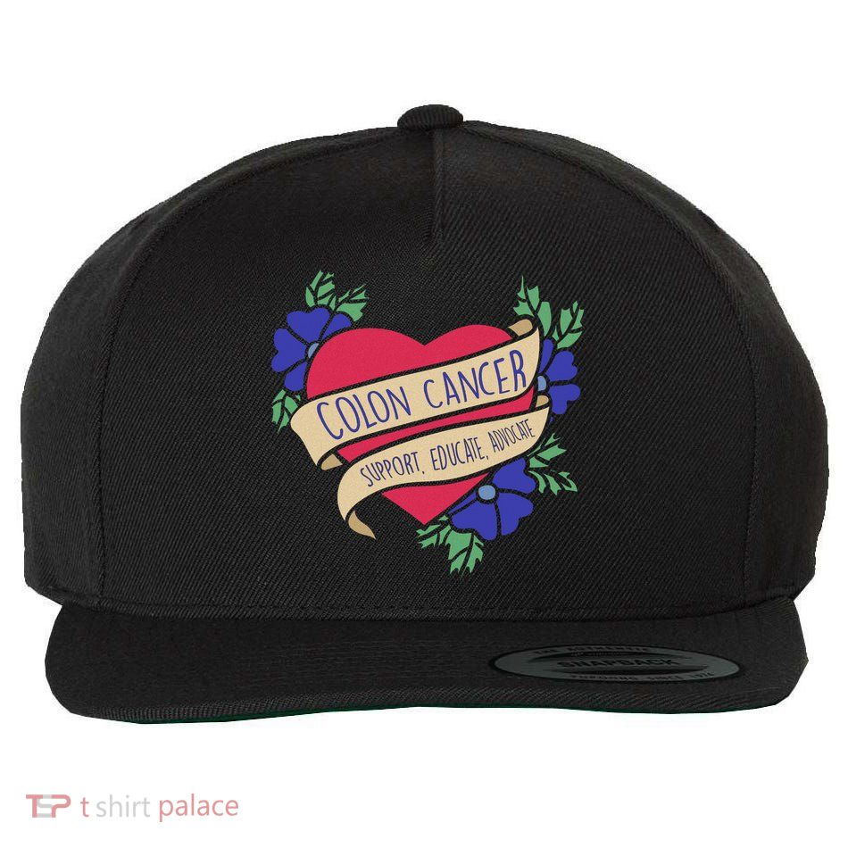 Colon Cancer Support Educate Advocate Wool Snapback Cap