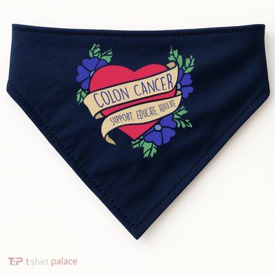 Colon Cancer Support Educate Advocate USA-Made Doggie Bandana