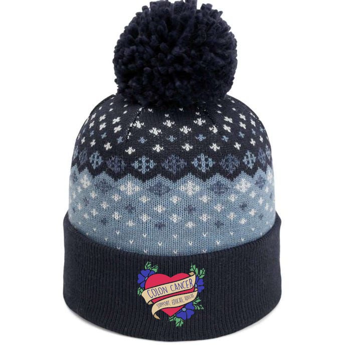 Colon Cancer Support Educate Advocate The Baniff Cuffed Pom Beanie