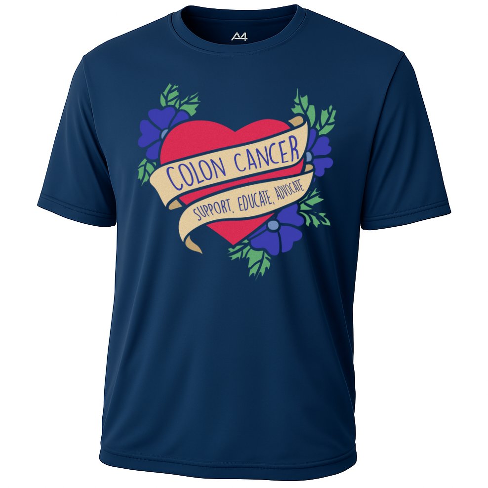 Colon Cancer Support Educate Advocate Cooling Performance Crew T-Shirt