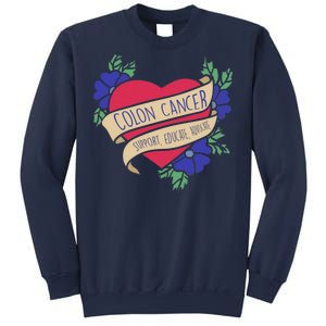 Colon Cancer Support Educate Advocate Sweatshirt