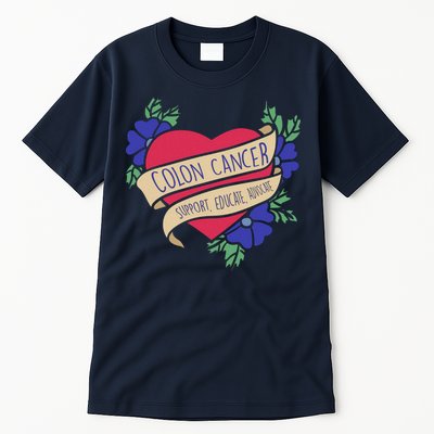 Colon Cancer Support Educate Advocate Tall T-Shirt