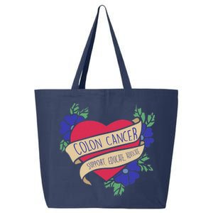 Colon Cancer Support Educate Advocate 25L Jumbo Tote