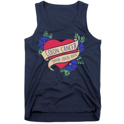 Colon Cancer Support Educate Advocate Tank Top