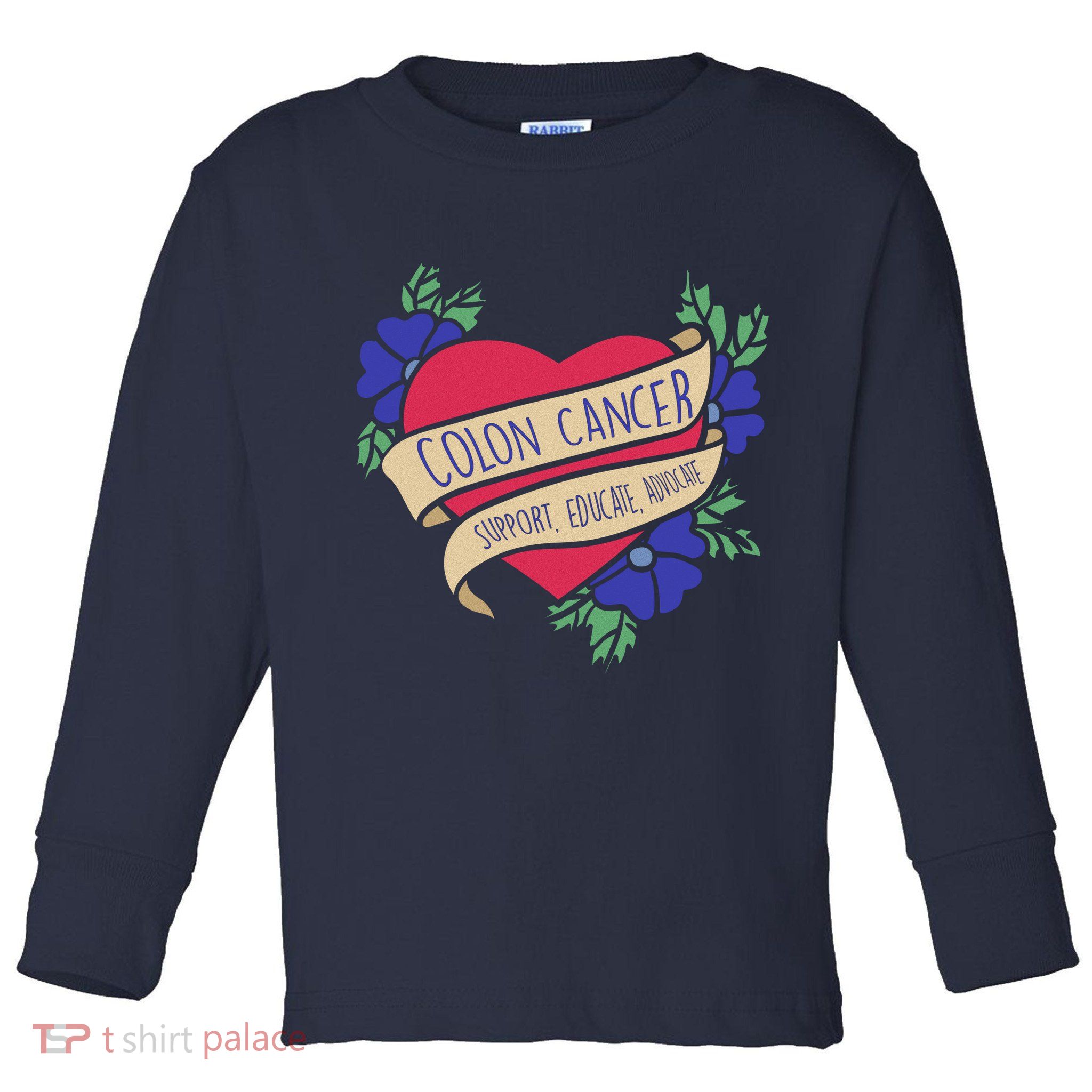 Colon Cancer Support Educate Advocate Toddler Long Sleeve Shirt