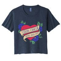 Colon Cancer Support Educate Advocate Women's Crop Top Tee