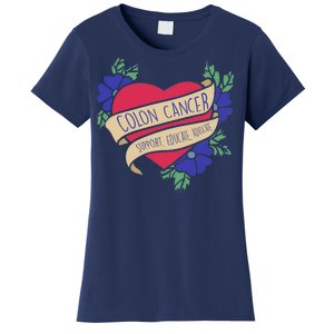 Colon Cancer Support Educate Advocate Women's T-Shirt