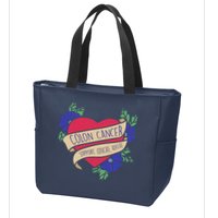 Colon Cancer Support Educate Advocate Zip Tote Bag
