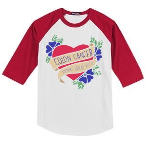 Colon Cancer Support Educate Advocate Kids Colorblock Raglan Jersey