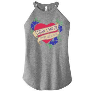 Colon Cancer Support Educate Advocate Women's Perfect Tri Rocker Tank