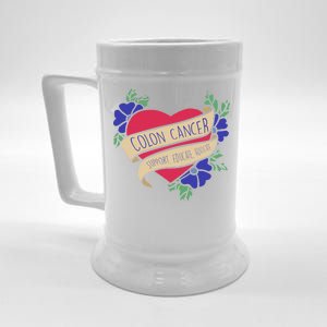 Colon Cancer Support Educate Advocate Beer Stein