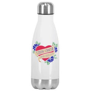 Colon Cancer Support Educate Advocate Stainless Steel Insulated Water Bottle