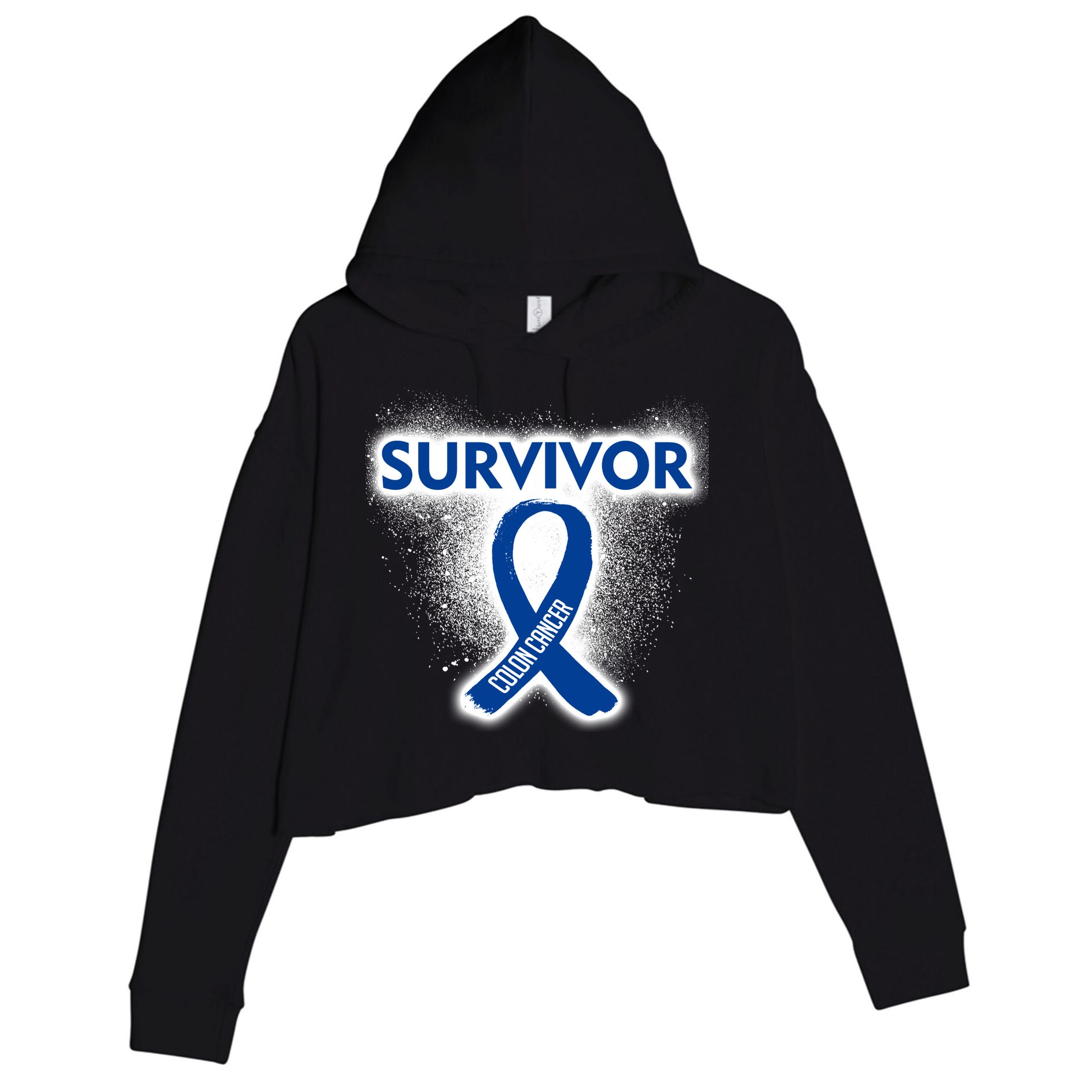 Colon Cancer Survivor Crop Fleece Hoodie