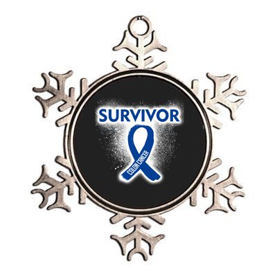 Colon Cancer Survivor Metallic Star Ornament