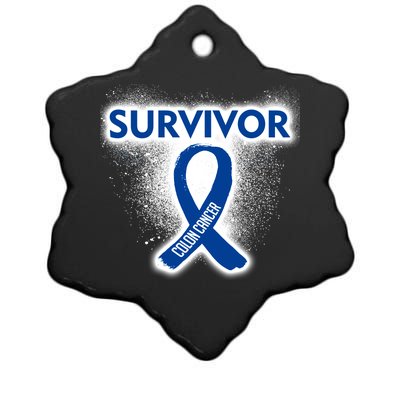 Colon Cancer Survivor Ceramic Star Ornament