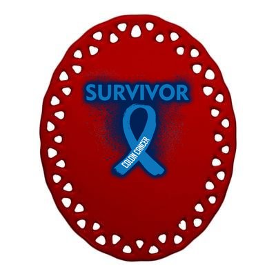 Colon Cancer Survivor Ceramic Oval Ornament