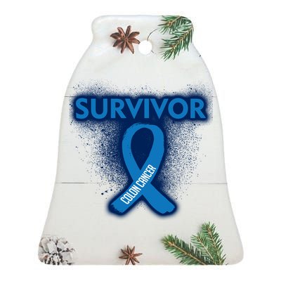 Colon Cancer Survivor Ceramic Bell Ornament