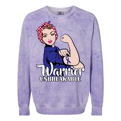 Colon Cancer Unbreakable Warrior Colorblast Crewneck Sweatshirt