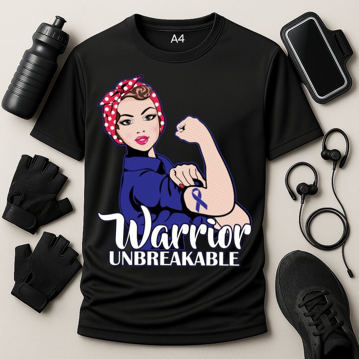 Colon Cancer Unbreakable Warrior Cooling Performance Crew T-Shirt