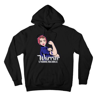 Colon Cancer Unbreakable Warrior Hoodie