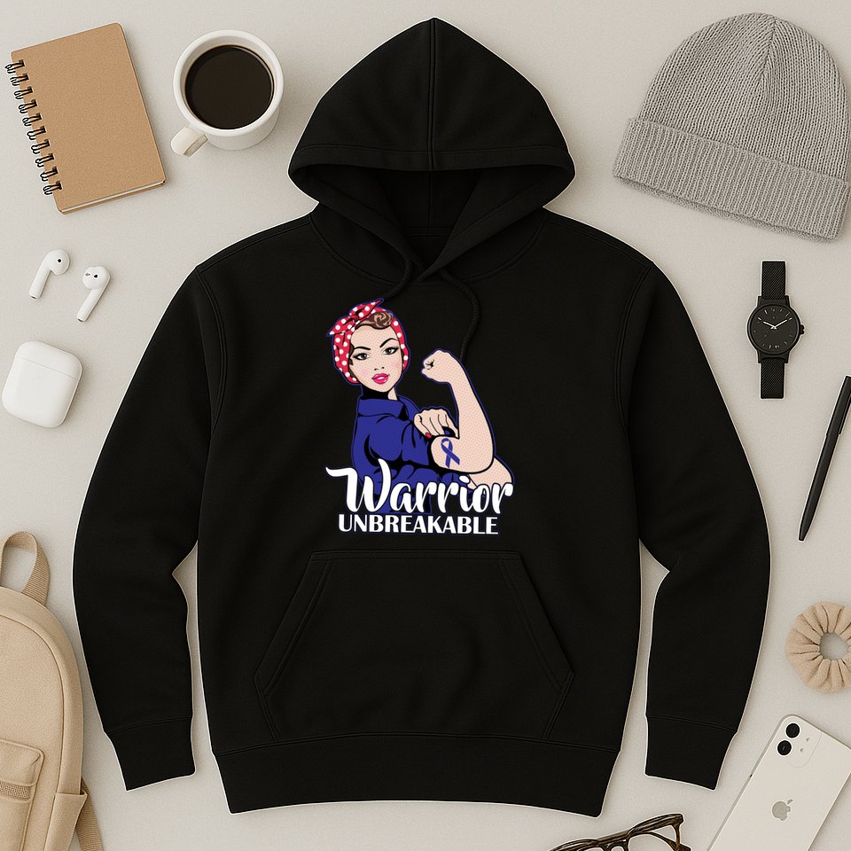 Colon Cancer Unbreakable Warrior Hoodie
