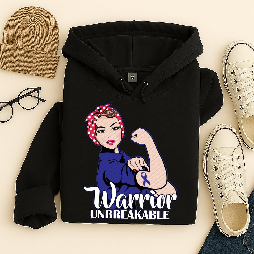 Colon Cancer Unbreakable Warrior Hoodie