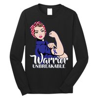 Colon Cancer Unbreakable Warrior Long Sleeve Shirt