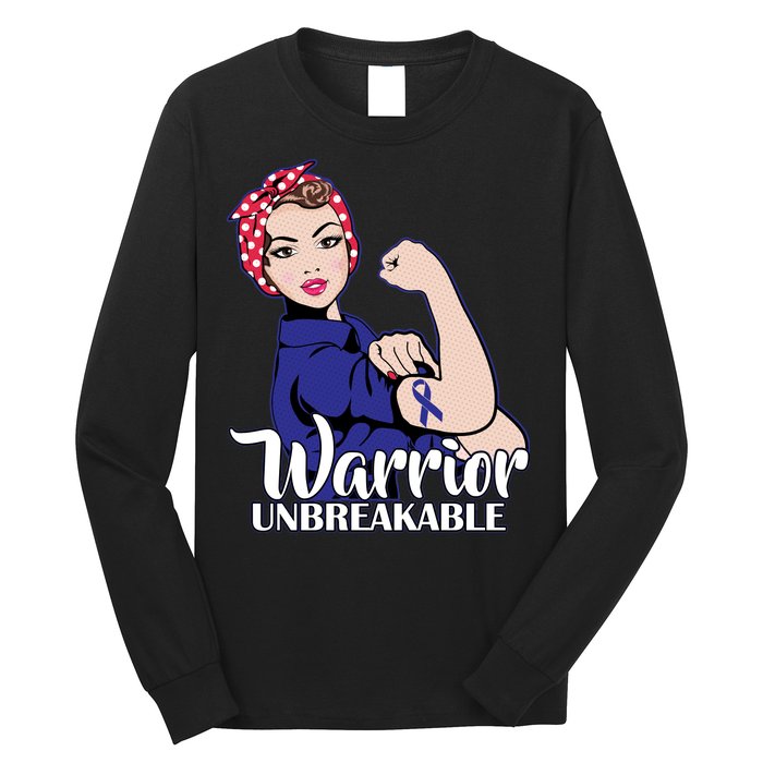 Colon Cancer Unbreakable Warrior Long Sleeve Shirt