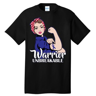 Colon Cancer Unbreakable Warrior Tall T-Shirt