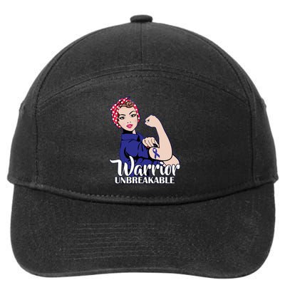 Colon Cancer Unbreakable Warrior 7-Panel Snapback Hat