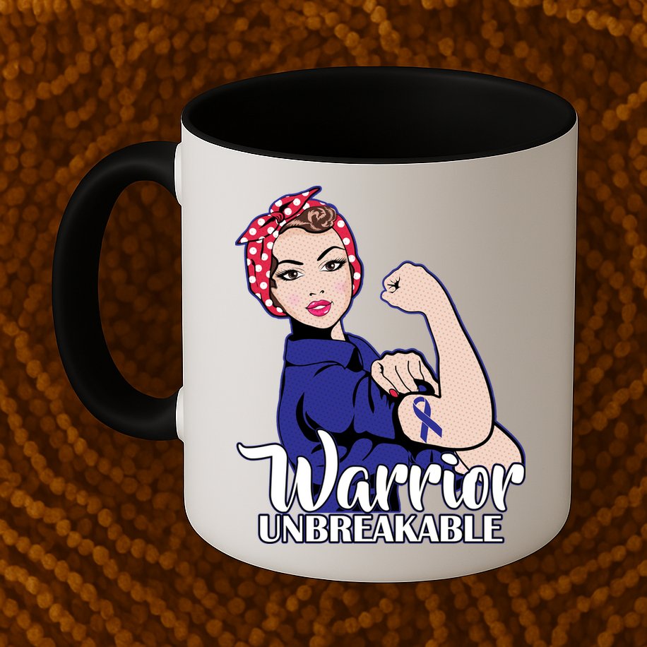 Colon Cancer Unbreakable Warrior Mug