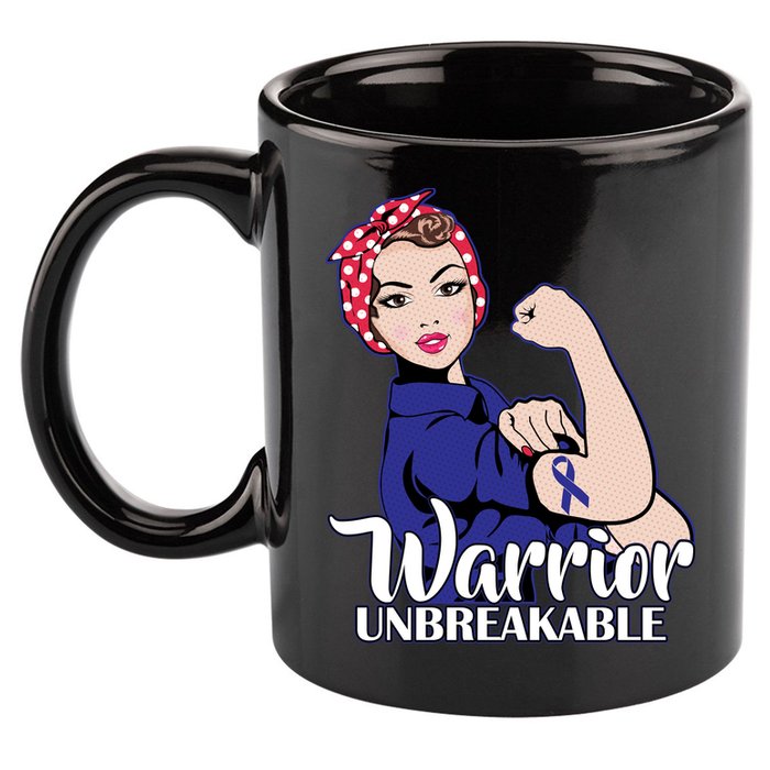 Colon Cancer Unbreakable Warrior 11oz C Handle Ceramic Mug