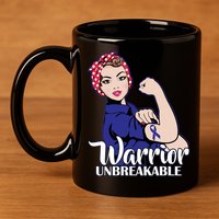 Colon Cancer Unbreakable Warrior 11oz C Handle Ceramic Mug
