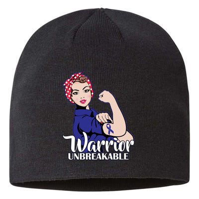 Colon Cancer Unbreakable Warrior Sustainable Beanie