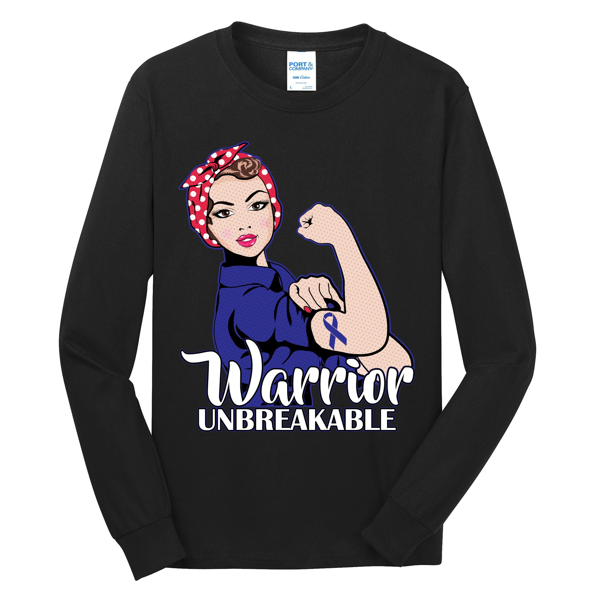 Colon Cancer Unbreakable Warrior Tall Long Sleeve T-Shirt