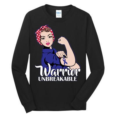 Colon Cancer Unbreakable Warrior Tall Long Sleeve T-Shirt