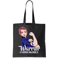 Colon Cancer Unbreakable Warrior Tote Bag