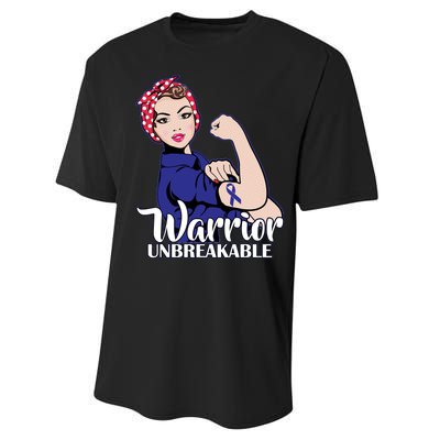 Colon Cancer Unbreakable Warrior Performance Sprint T-Shirt