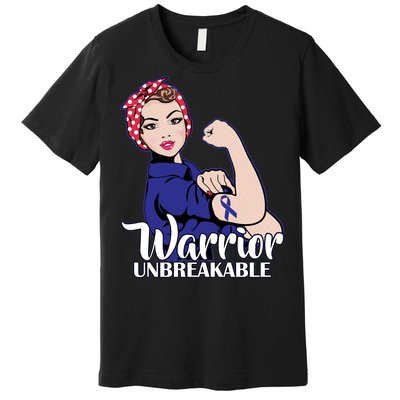 Colon Cancer Unbreakable Warrior Premium T-Shirt