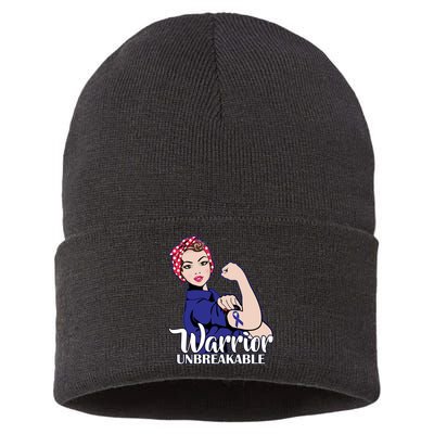 Colon Cancer Unbreakable Warrior Sustainable Knit Beanie