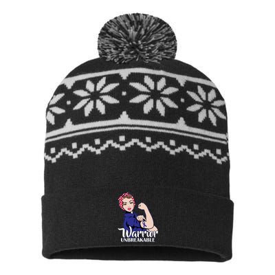 Colon Cancer Unbreakable Warrior USA-Made Snowflake Beanie