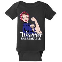 Colon Cancer Unbreakable Warrior Baby Bodysuit