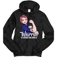 Colon Cancer Unbreakable Warrior Tie Dye Hoodie