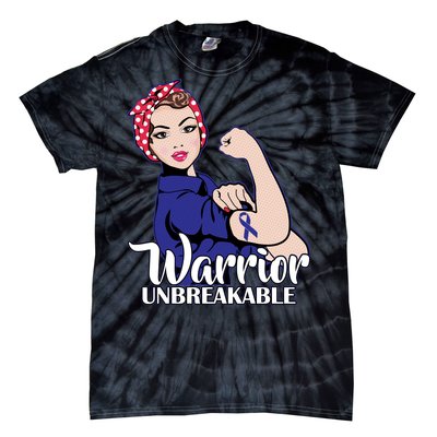 Colon Cancer Unbreakable Warrior Tie-Dye T-Shirt