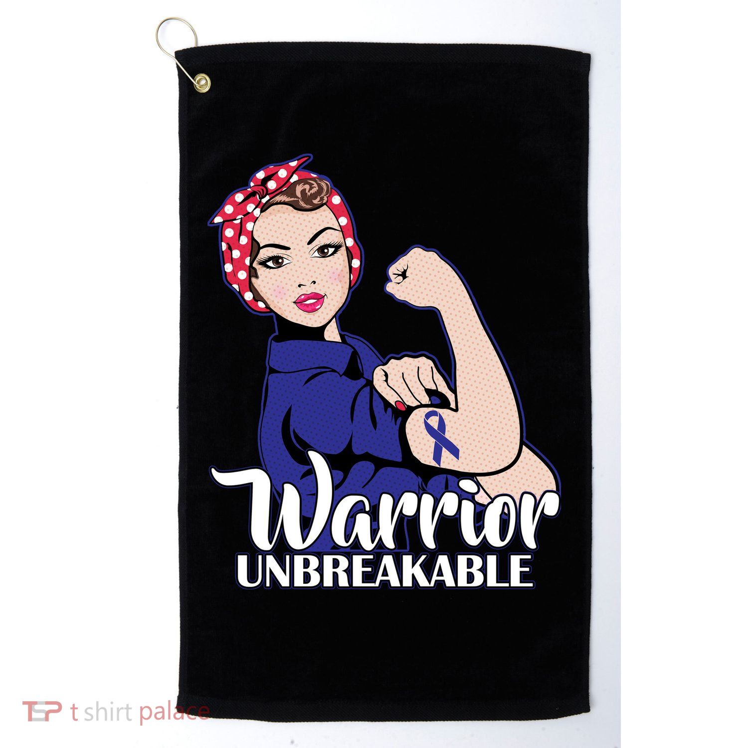 Colon Cancer Unbreakable Warrior Golf Towel