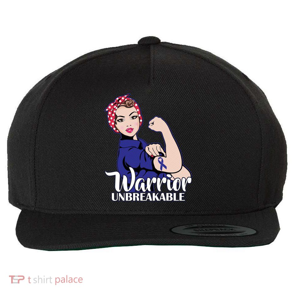 Colon Cancer Unbreakable Warrior Wool Snapback Cap