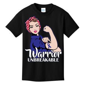 Colon Cancer Unbreakable Warrior Kids T-Shirt