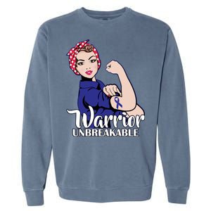 Colon Cancer Unbreakable Warrior Garment-Dyed Sweatshirt