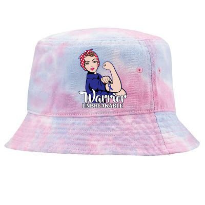 Colon Cancer Unbreakable Warrior Tie-Dyed Bucket Hat