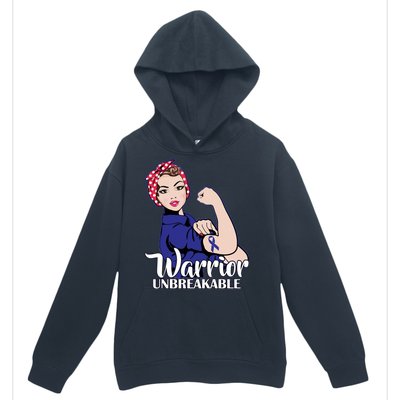 Colon Cancer Unbreakable Warrior Urban Pullover Hoodie